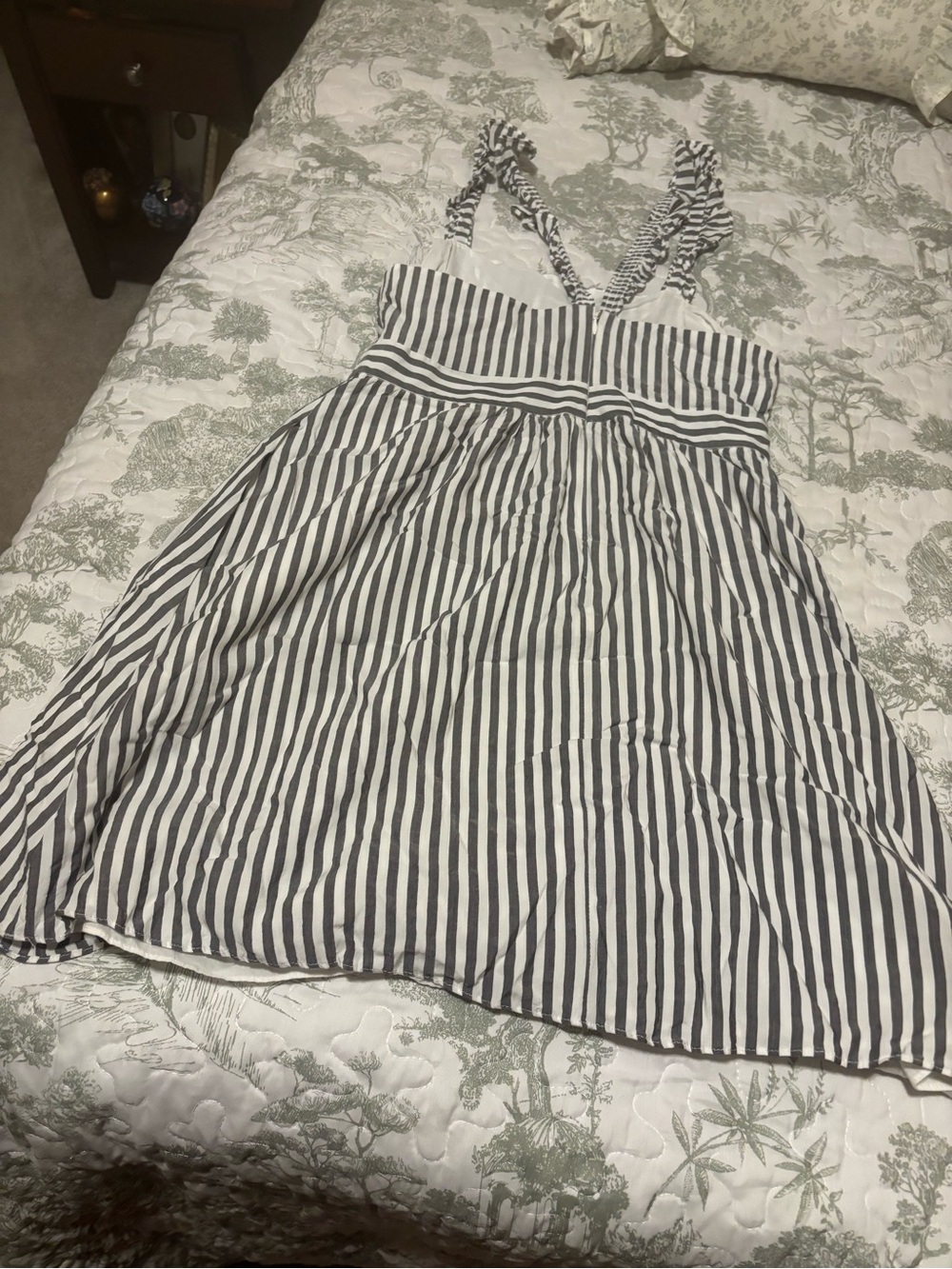 Madewell sz 4 Striped Ruffle Strap Mini Dress summer sundress preppy
coastal - Picture 14 of 16